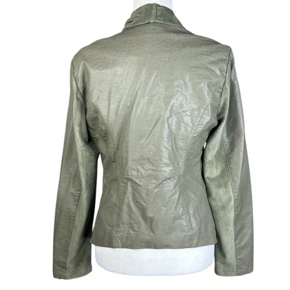 NEW Anthropologie Blank NYC Medium Draped Moto Jacket Vegan Suede Asymmetrical - Picture 4 of 16